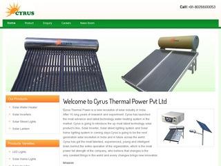 Solar Water heaters,inverters,street lights from Cyrus Thermal Power,Bangalore