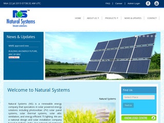 Solar water heaters,power plants,inverters,lanterns from Natural Systems,